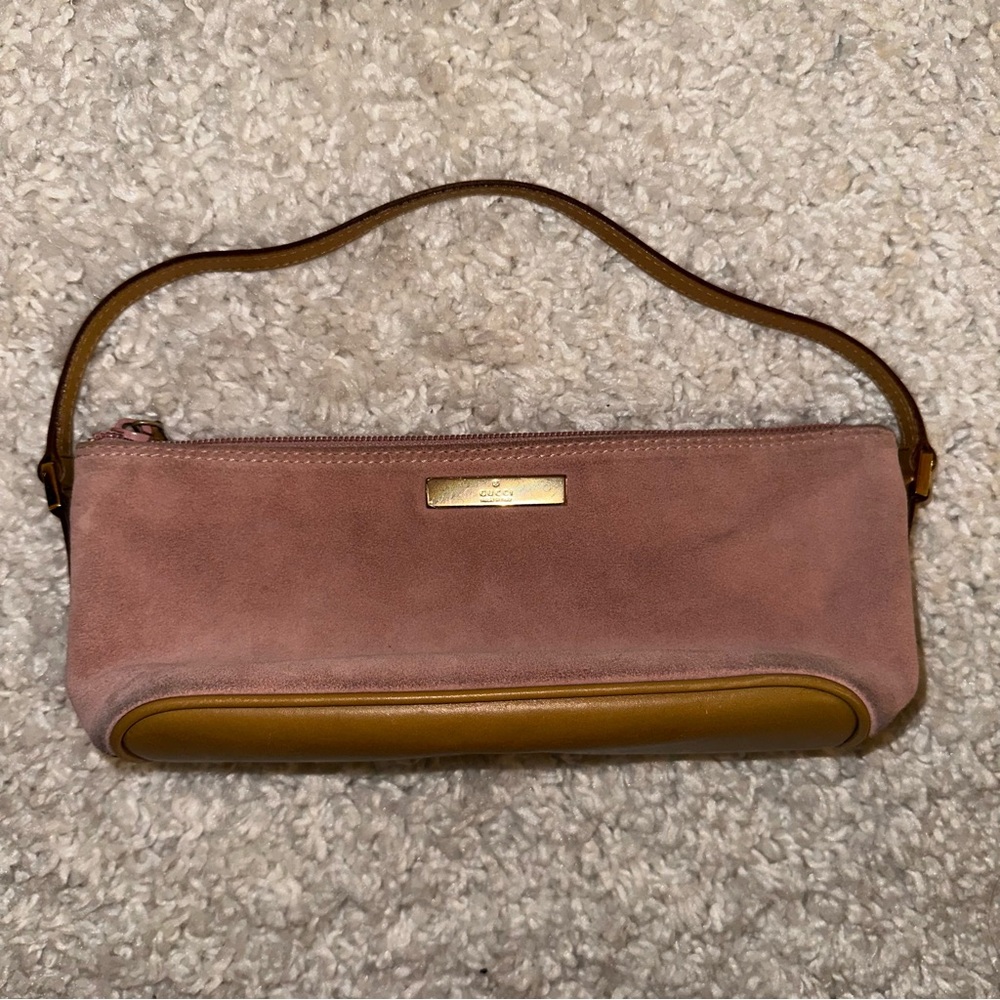 Pink Suede Gucci Handbag